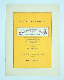 1929 National Beauty Pageant Souvenir Program
