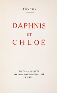 (JOUMARD) LONGUS. Daphnis et Chloe. Paris, [1930] With 6 original plates by Joumard.