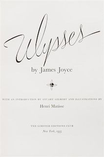 * (MATISSE, HENRI) JOYCE, JAMES. Ulysses. New York, 1935. No. 29/1,500 copies. Signed by Matisse.