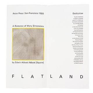 (HOYEM, ANDREW, illus.) ABBOTT, EDWIN ABBOTT. Flatland. Intro. by Ray Bradbury. San Francisco, 1980. Limited ed.