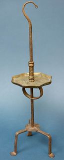 Iron and Brass Fat Lamp Stand