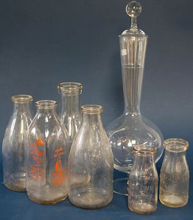 Vintage Milk Bottles and Apothecary Bottle