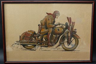 Army Motorcycle Illustration