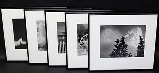 Five Ansel Adams Black and White Photographs