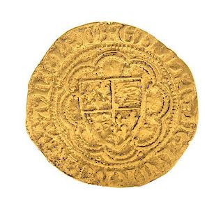 * Great Britain (circa 1330 CE), Gold 1/4 Noble