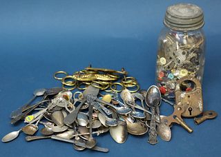 Buttons, Keys, Souvenir Spoons, etc.