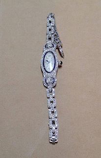 Lady’s French Diamond and Blue Sapphire Wristwatch