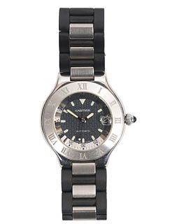 Cartier 21 Autoscaph Unisex Steel Wristwatch