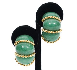 Pr. Seamann Schepps 18K YG Clip Earrings