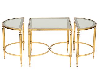 Maison Bagues Style Tripartite Brass Coffee Table