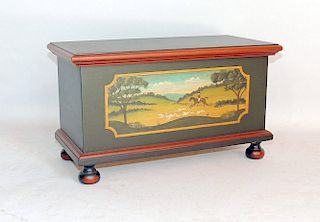Paint-Decorated Miniature Blanket Chest