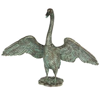 20th Ct. Bronze Swan Fountain Sculpture