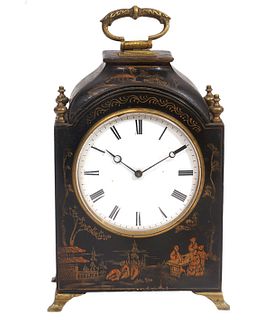 English 19/20th C. Chinoiserie Bracket Clock