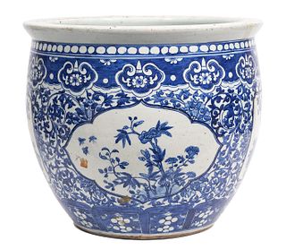 Chinese Large Porcelain Blue & White Jardiniere