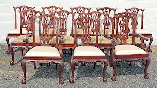 Set of Twelve Chippendale-style Dining Chairs