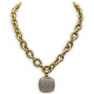 David Yurman 18k Gold Albion Pendant and Necklace