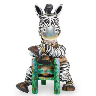 "Carlos & Albert" Ceramic Zebra Sculpture