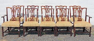 Ten Chippendale-style Dining Chairs