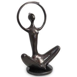 Large Bronze Yoga Girl Sculpture