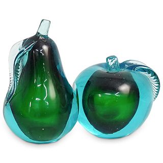 Cenedese Murano Art Glass Fruit Bookends