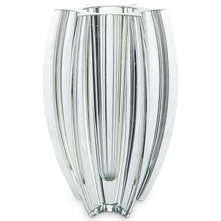 Baccarat Modernist Clear Crystal Vase