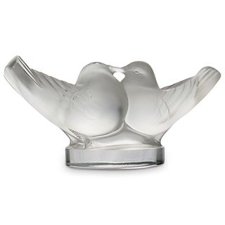 Lalique "Two Love Birds" Crystal Glass Figurine