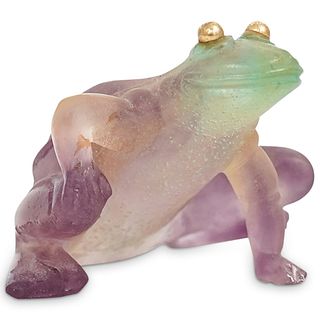 Daum Crystal Pate De Verre Frog
