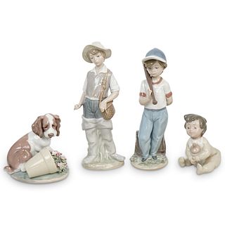 (4 Pc) Lladro Porcelain Figurine Grouping