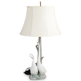 Lladro Nao Porcelain Goose Table Lamp