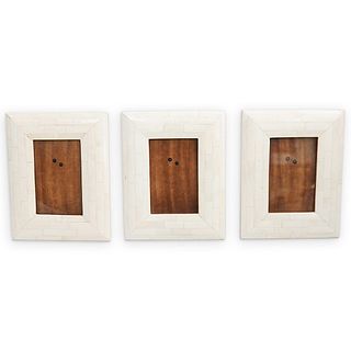 (3 Pc) Continental Carved Bone Picture Frames
