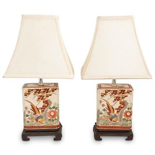 Pair of Japanese Satsuma Table Lamps