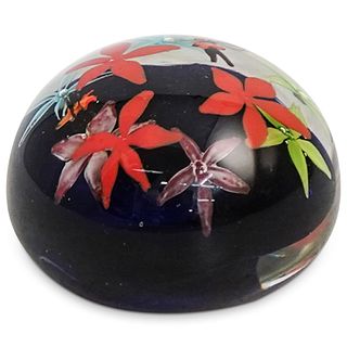 Murano Floral Glass Paperweight
