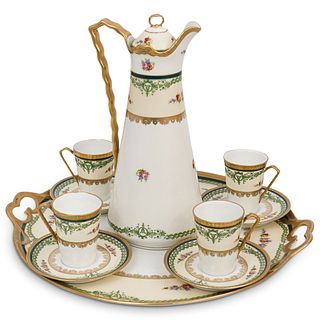 (10 Pcs) Limoges Porcelain Tea Set