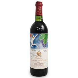 1982 "Chateau Mouton Rothschild" Pauillac Red Wine Bottle
