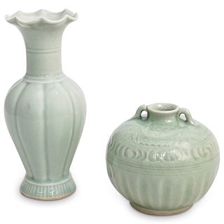 (2Pc) Korean Celadon Vases