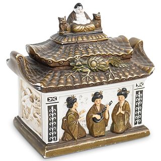 Japanese Geisha Okiya Porcelain Lidded Box