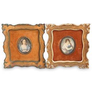 Pair of Miniature Framed Portrait Paintings