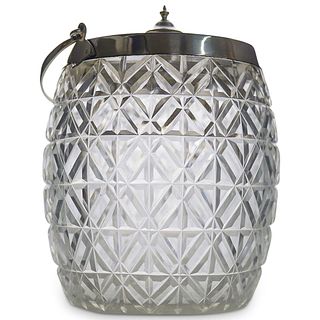 Silver Plated & Glass Biscuitier Lidded Jar