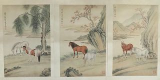 Three Chinese Horse Paintings