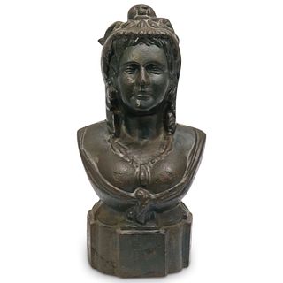 Antique Iron Female Bust