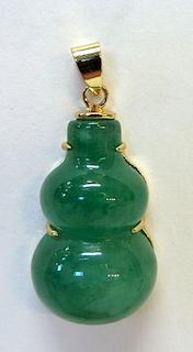 Green Jade Double Gourd Pendant