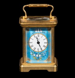 HALCYON DAYS ENAMELED CARRIAGE CLOCK
