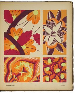 1928 FOLIO OF ORIGINAL POCHOIR PRINTS "INSPIRATIONS" BY ANDRE DURENCEAU (NY/CA/FRANCE, 1904-1985)