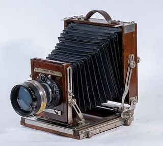 LARGE FORMAT CAMERA THAT BELONGED TO CHARLES PRATT (1926-1976), WITH A BOOK OF HIS WORK IN MAINE