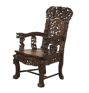 CARVED CHINESE DRAGON CHAIR