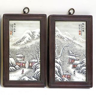 Pair Of Fine 19th C. Chinese Porcelain Plaques