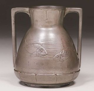 Kayserzinn Pewter Two-Handle Vase c1910
