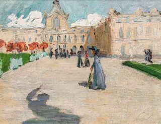 Parisian Street Scene Painting c1900