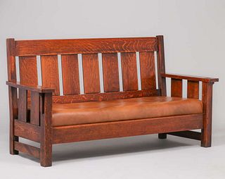 Lifetime Furniture Co Heavy Bench Settle c1910