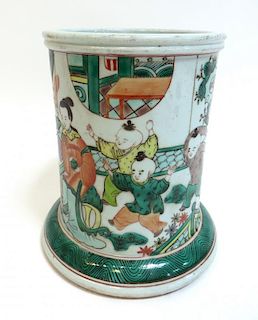 Chinese Porcelain Famille Verte Brushpot